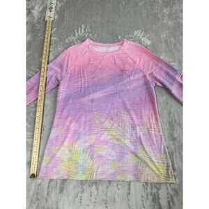 Guy Harvey Womens Long Sleeve Performance Fishing Sun Shirt Pink Polyester Large